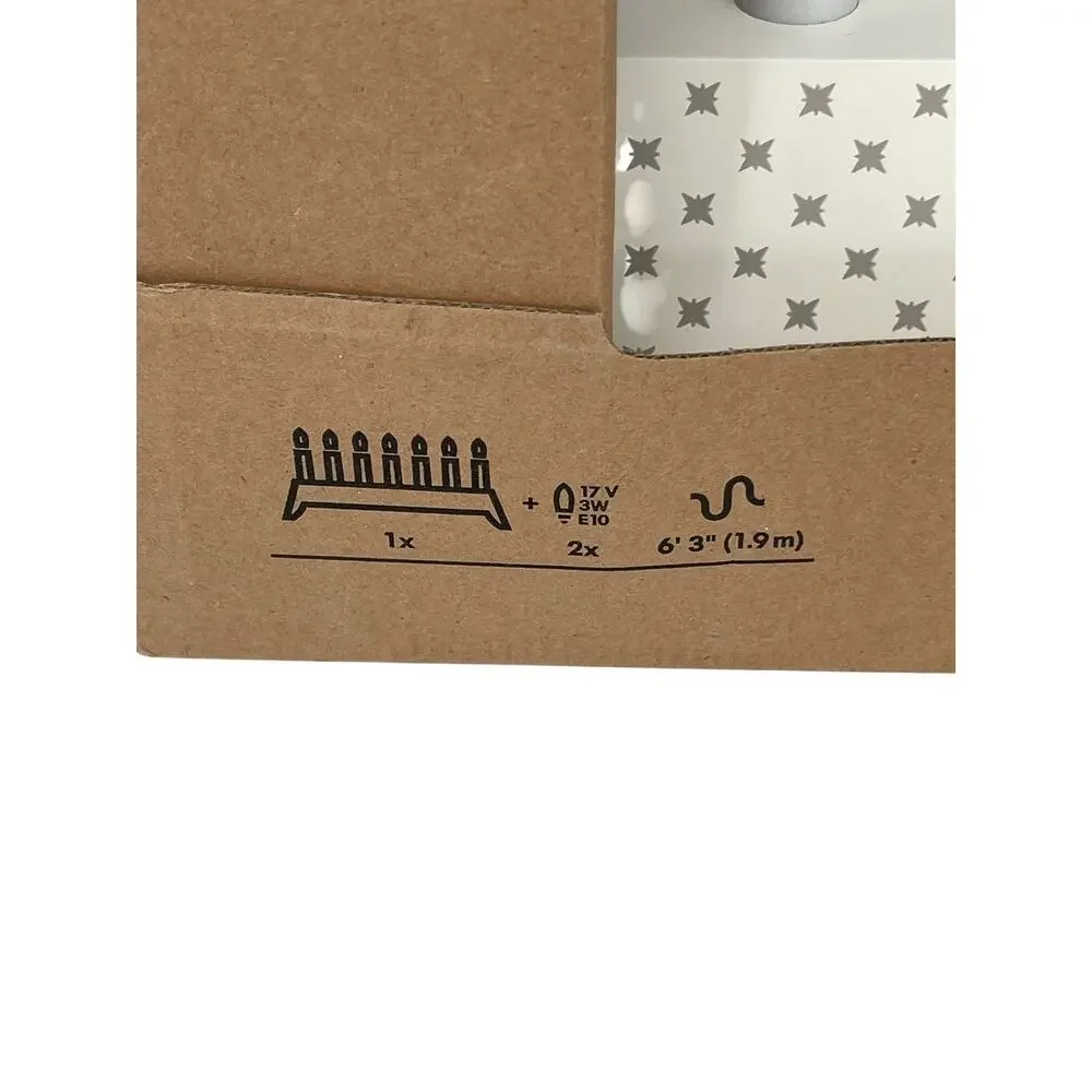 NIB IKEA Kallt Candelabra 7 Light Christmas White Grey